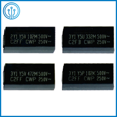 encapsulación plástica Chip Safety Capacitor 500VAC 10-4700pF Y5P Y5U Y5V de 11.4x6.0m m